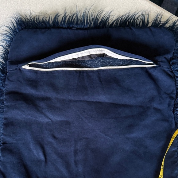 Luxurious Navy Faux Fur Pillow - Picture 4 of 5